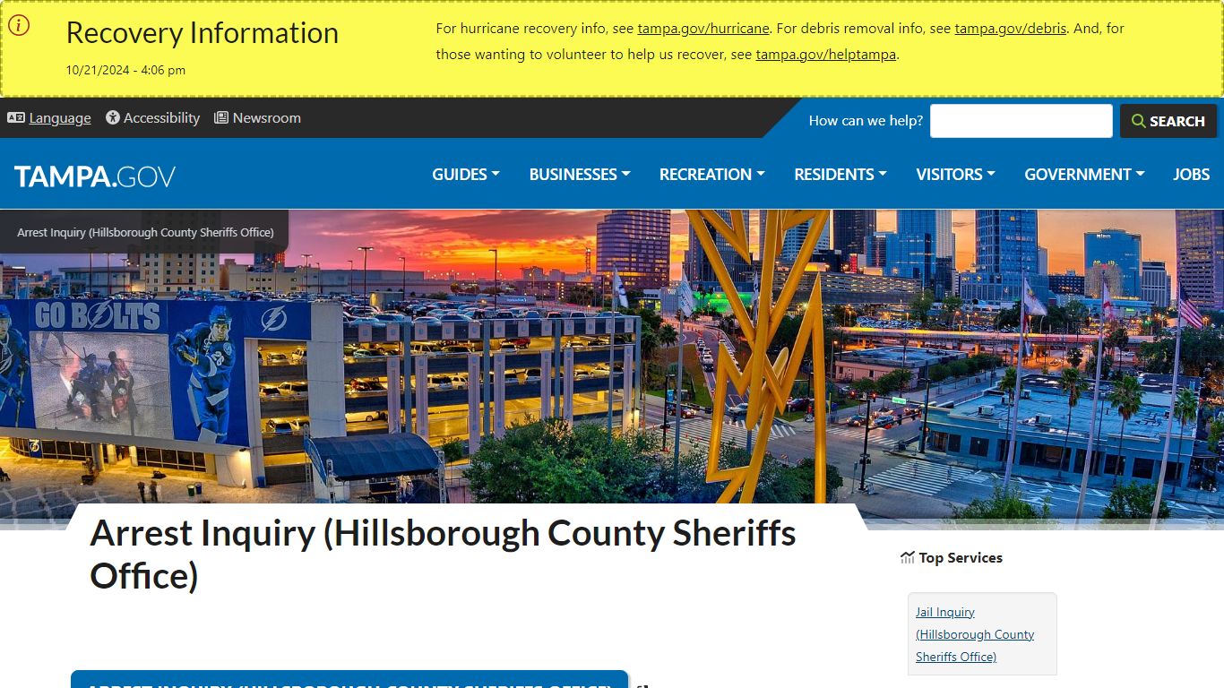 Arrest Inquiry (Hillsborough County Sheriffs Office)